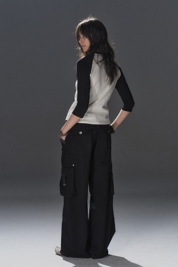 Wide Rivet Cargo Pants