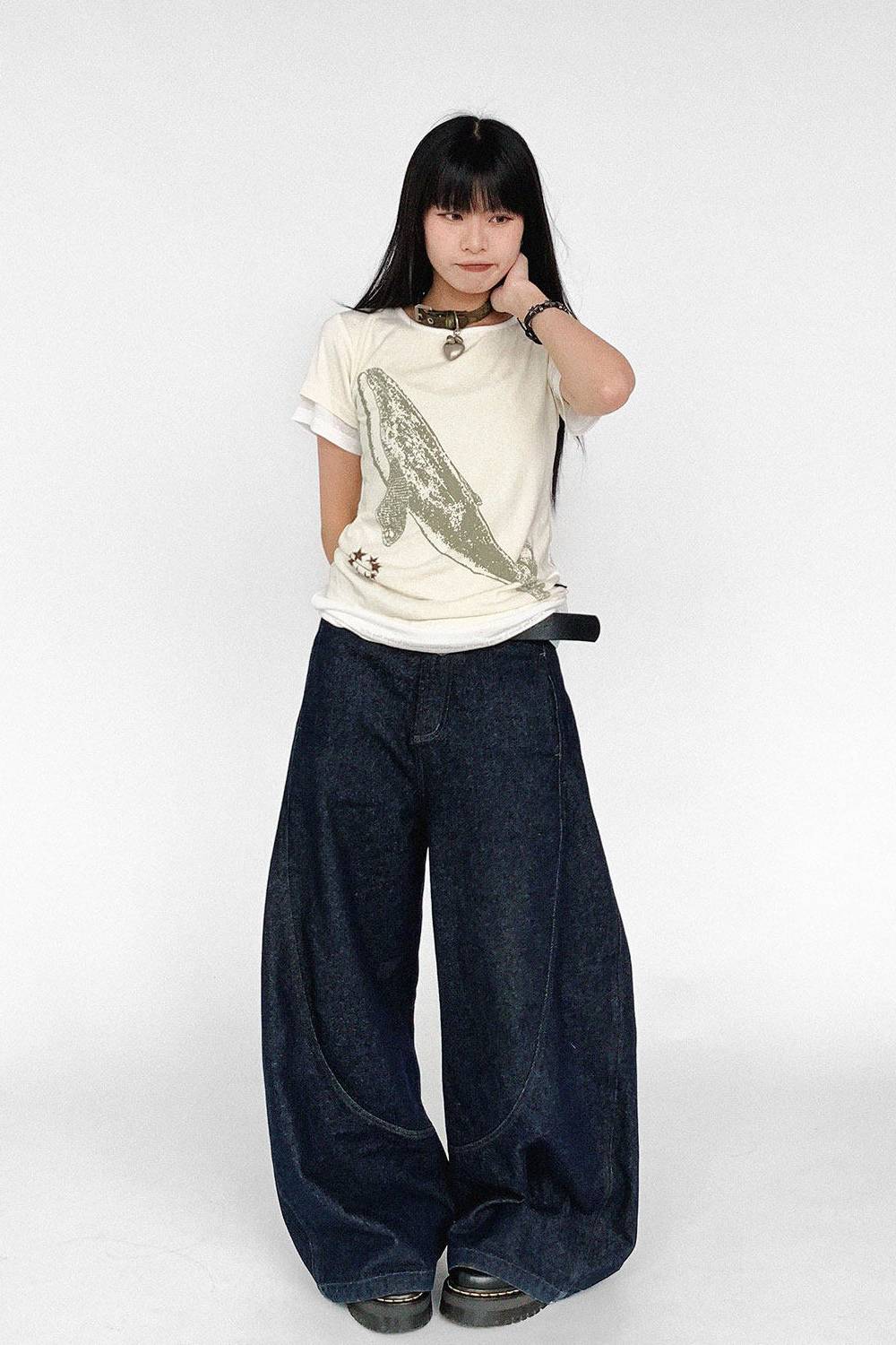 Whale Print Relaxed Tee