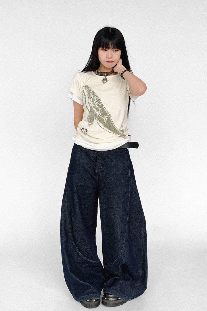 Whale Print Relaxed Tee