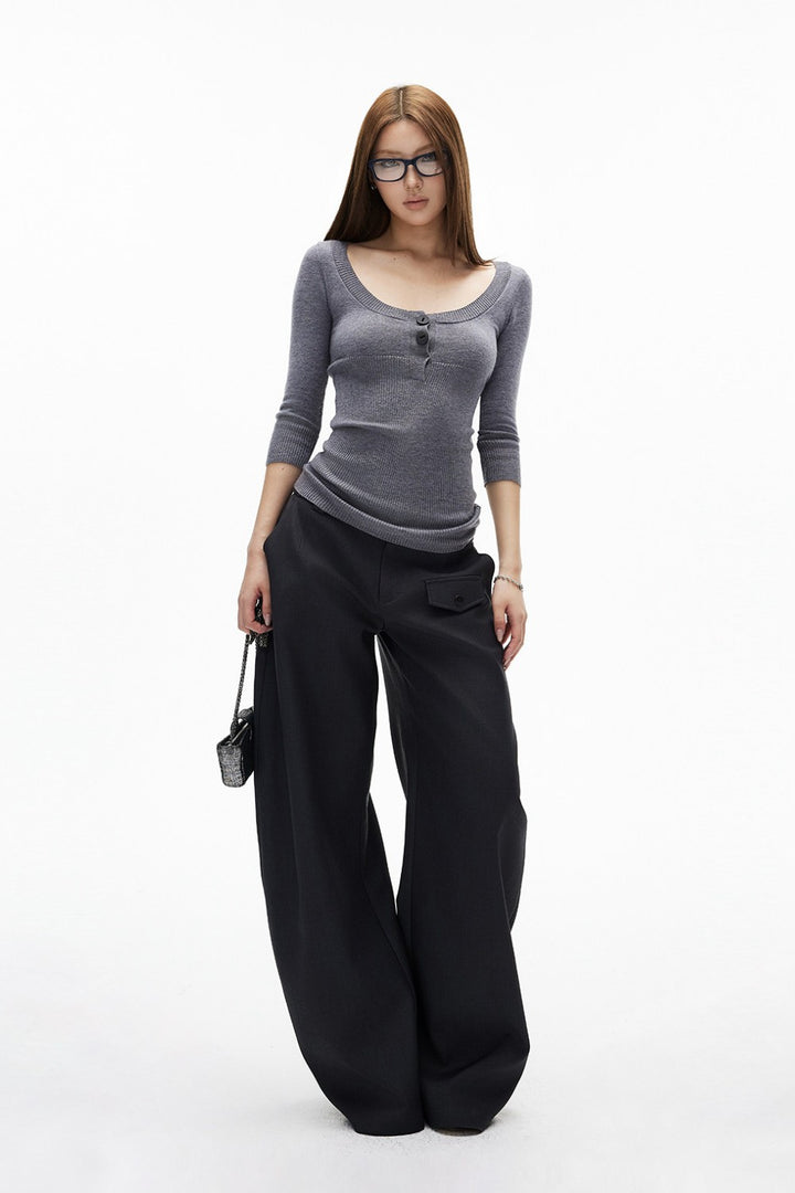 Kiki Ribbed Henley Top