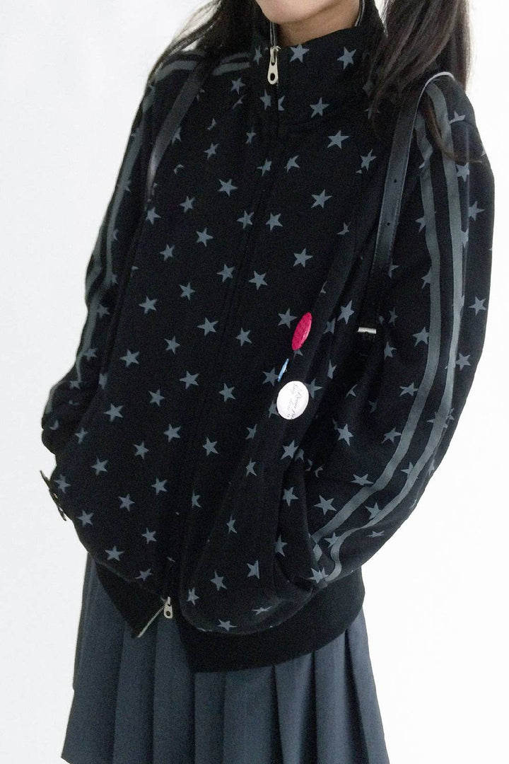 Star Print Cotton Zip