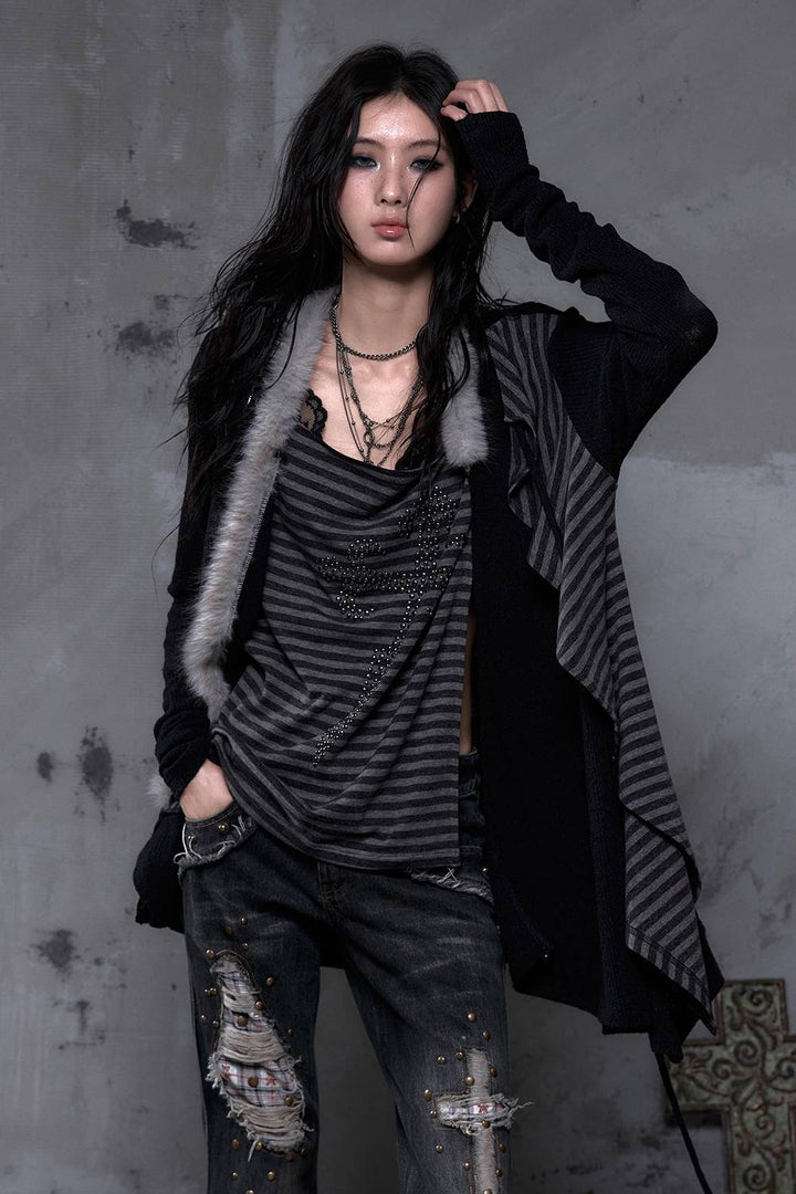 Striped Relic Knit Cardigan