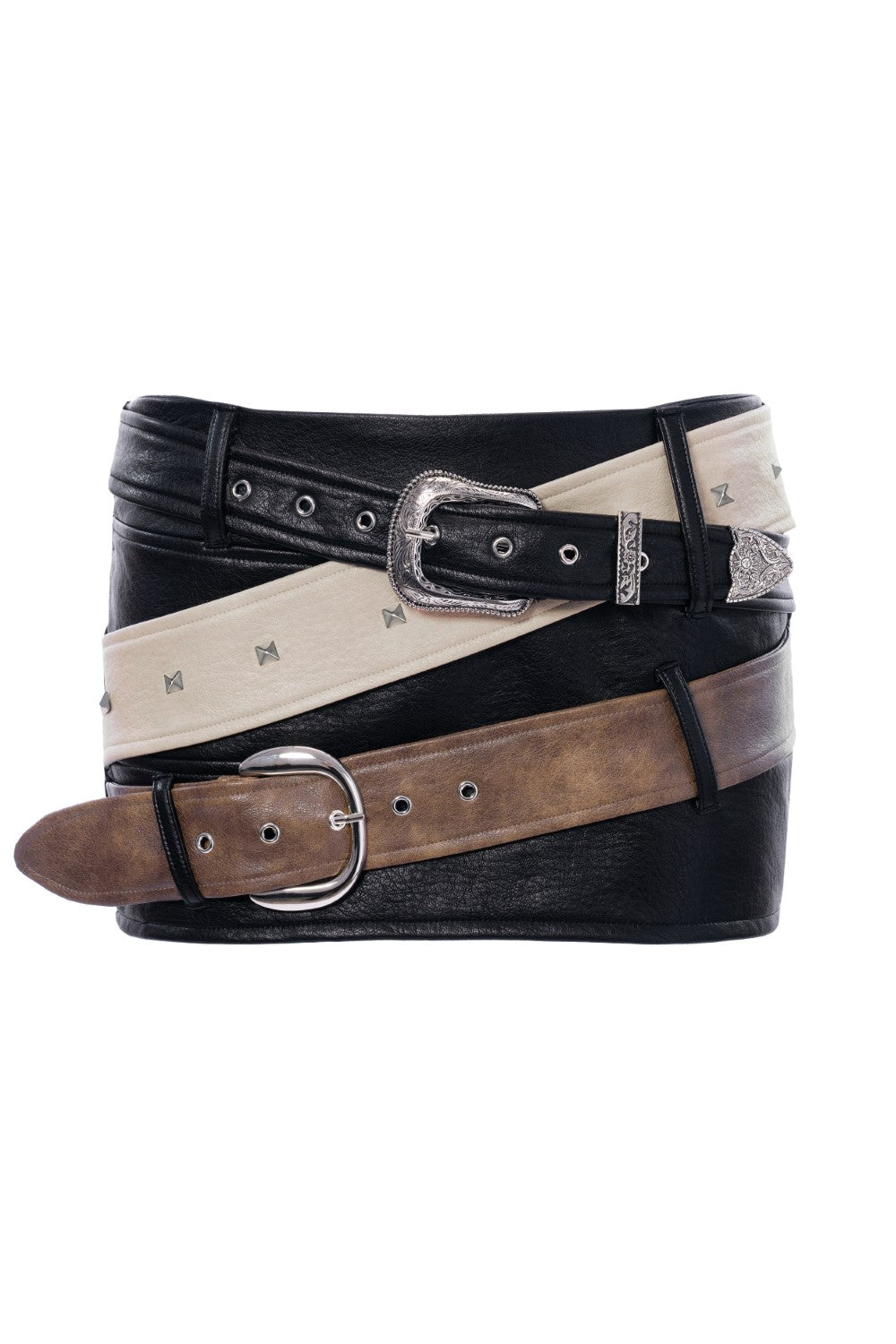 Triple Belt Mini Skirt