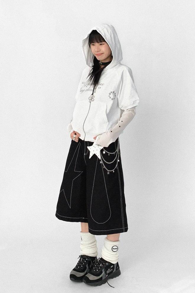 Short Sleeve Zip Hoodie