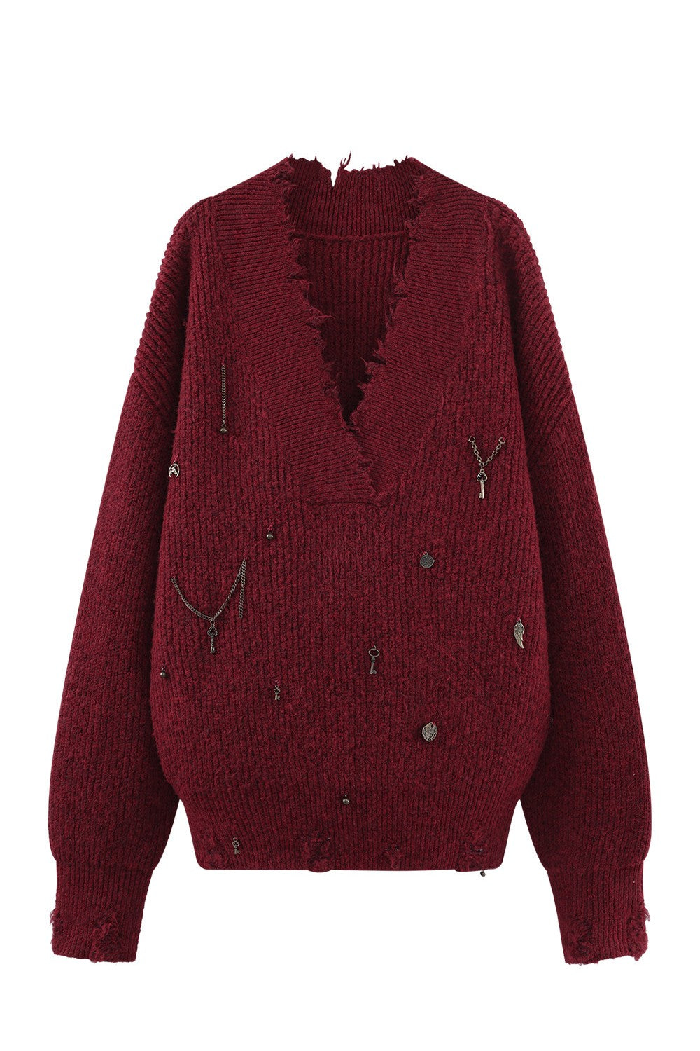 Distressed Chain Knit Sweater
