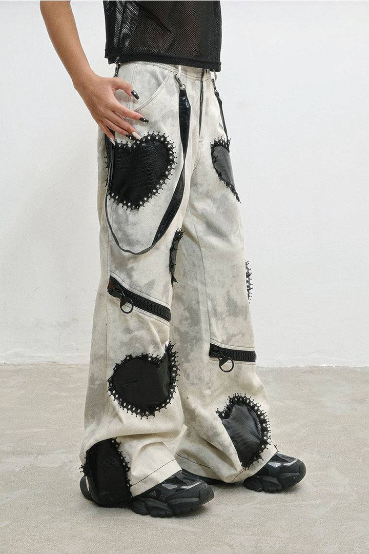 Heart Patch Denim Pants
