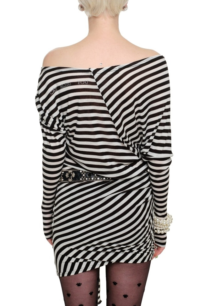 Stripe Muse Off-Shoulder Dress