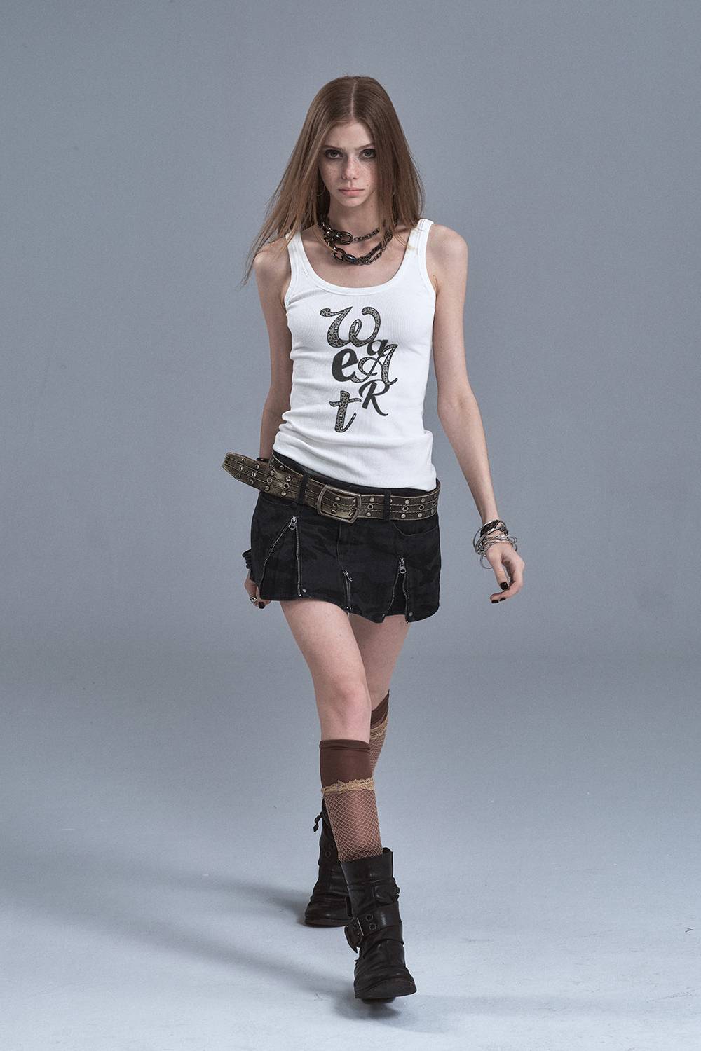 Camo Zip Mini Skirt