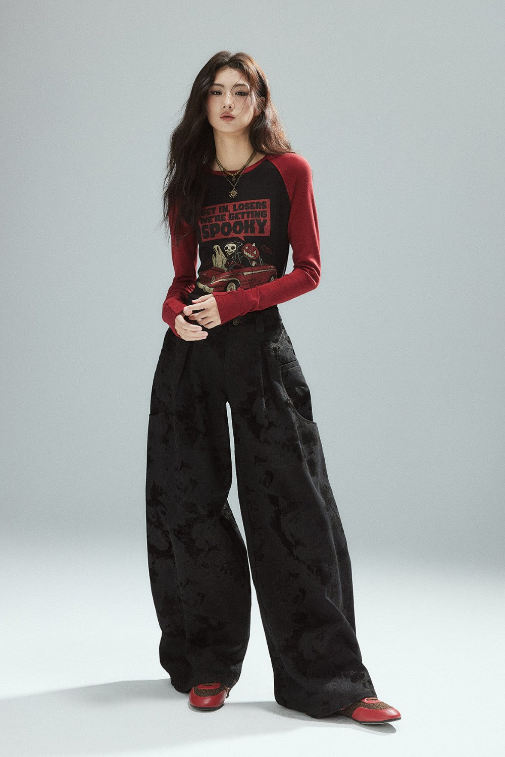 Voss Flocked Wide Jeans