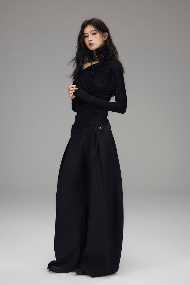 Daisy Asymmetric Velvet Top