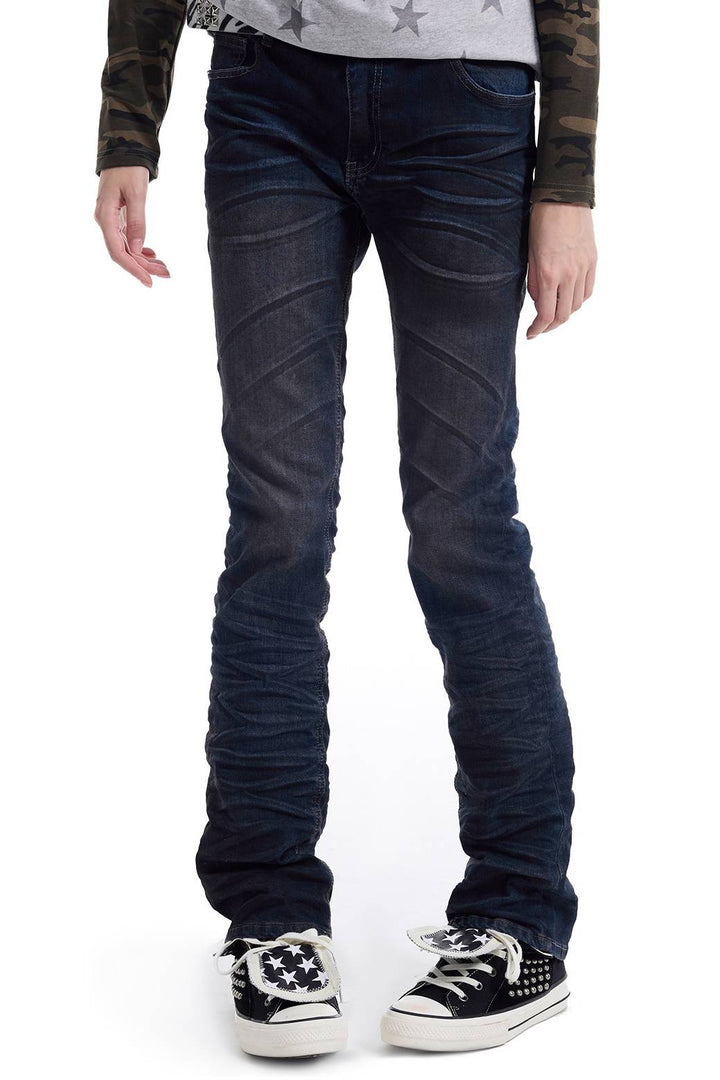 Ruched Low Rise Jeans