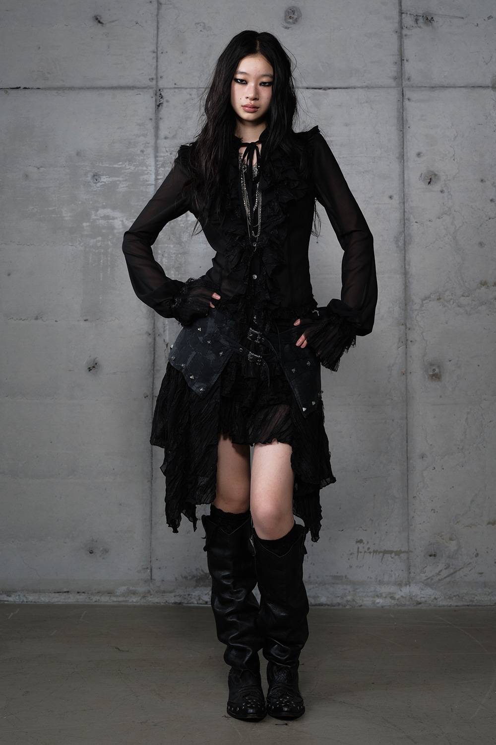 Vintage Ruffle Chiffon Blouse