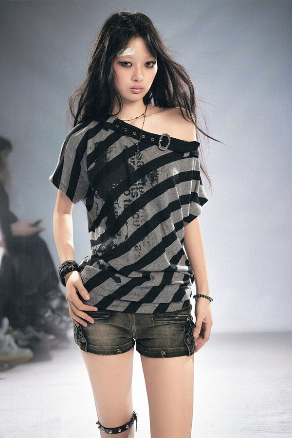 Vina Batwing Striped Shirt