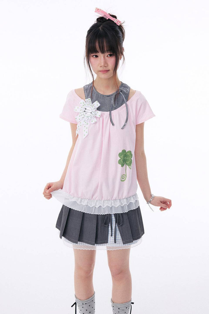 Pink Clover Graphic Tee