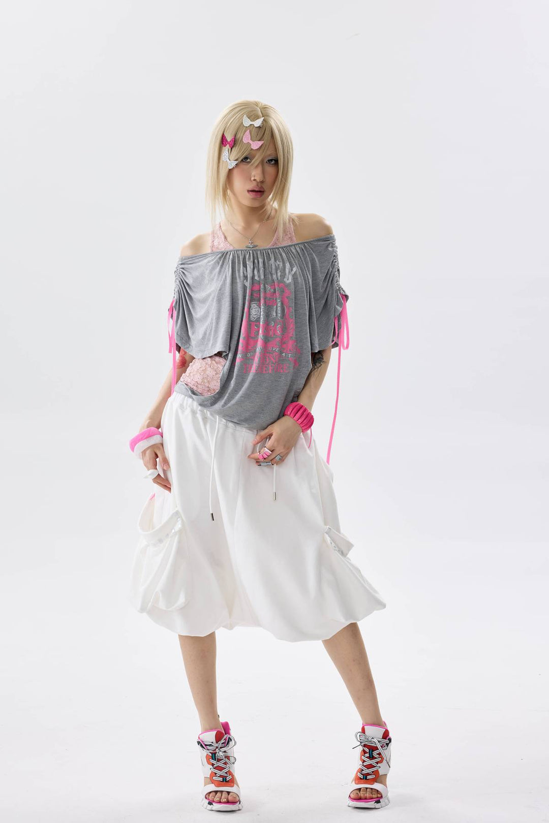 Two-Piece Asymmetric Draped Top