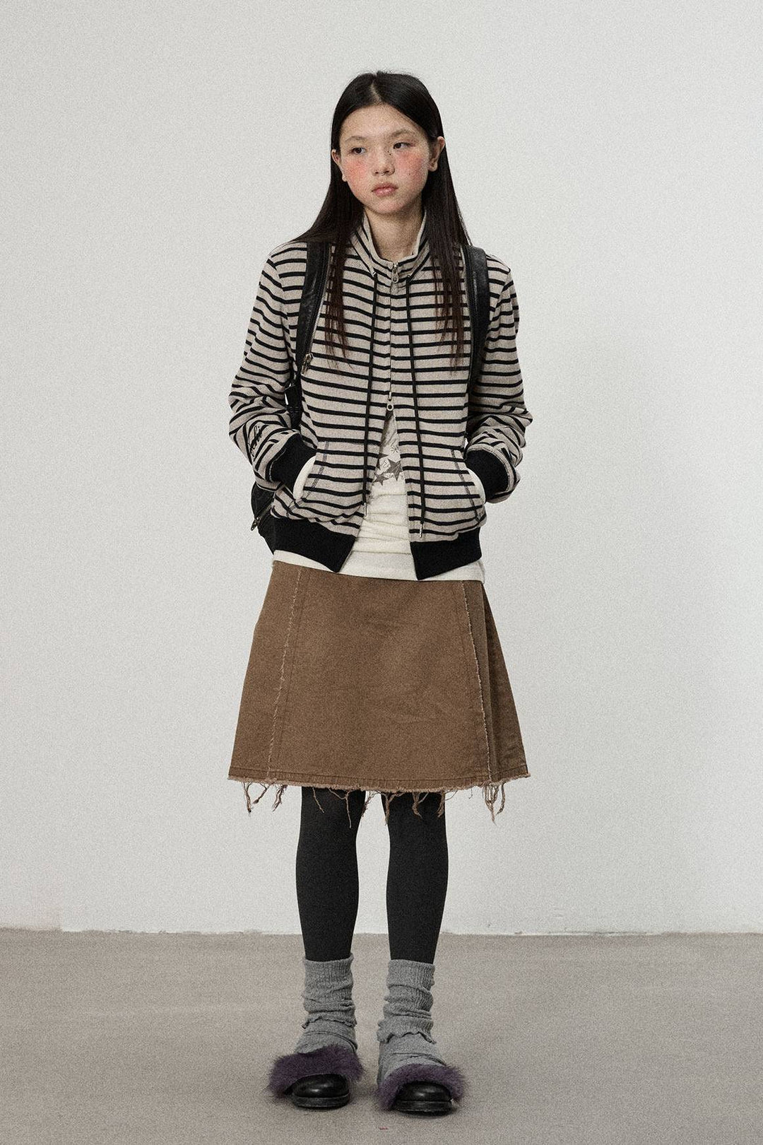 Fitted Striped Zip Jacket