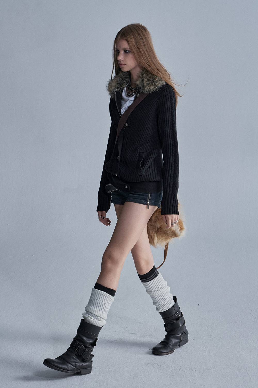Faux Fur Knit Jacket