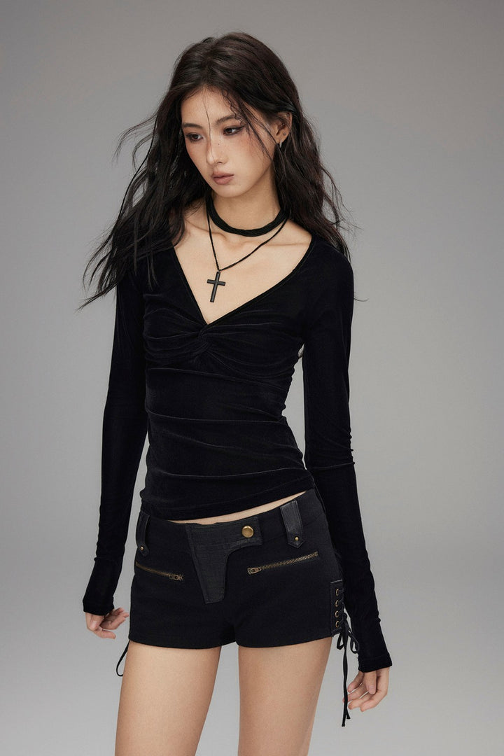 Gia Velvet Mesh Top