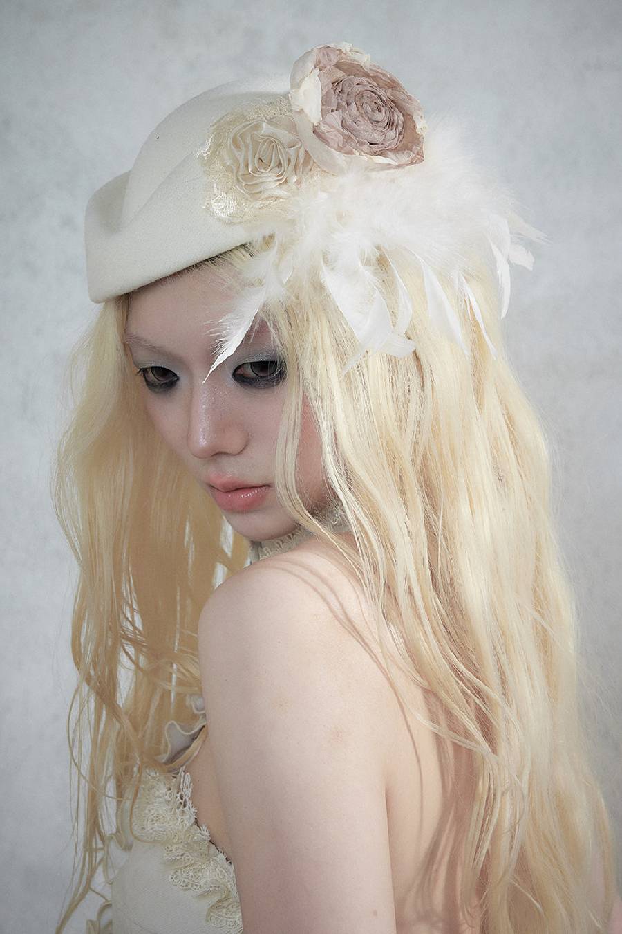 Floral Feather Hat