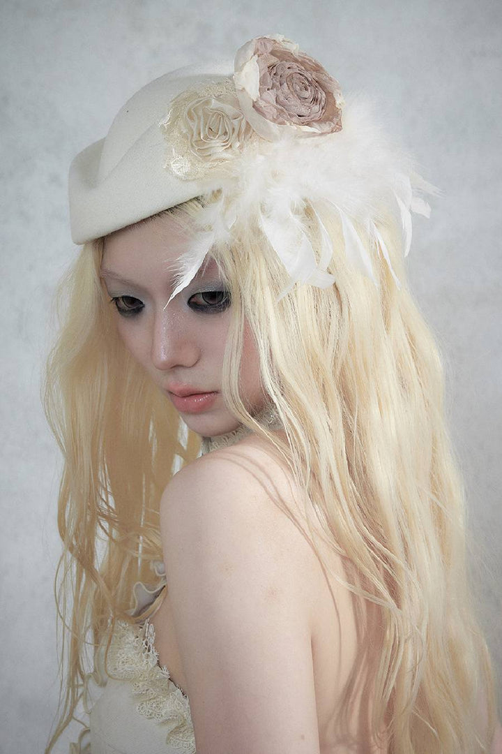 Floral Feather Hat