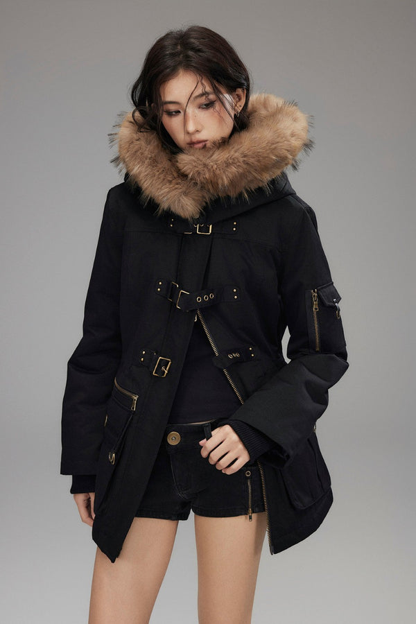 Cargo Fur Trim Parka Jacket