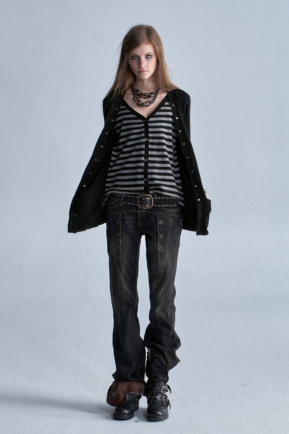 Studded Stripe Cardigan