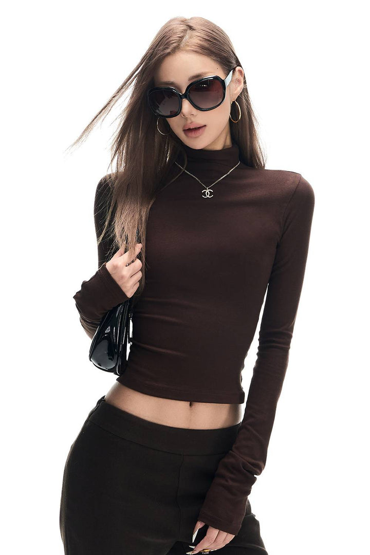 Fitted Mock Neck Top
