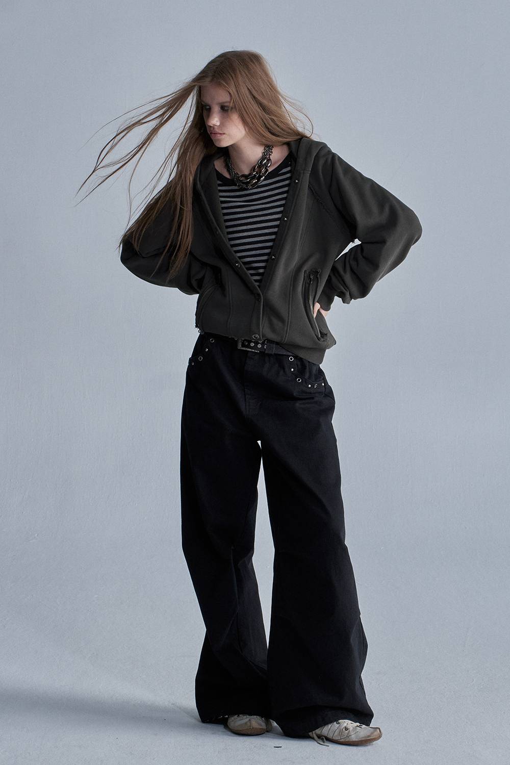 Washed Seam Hooded Jacket