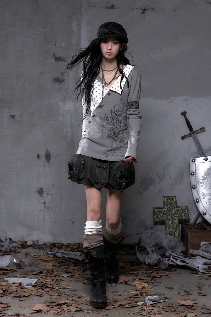 Starstripe Wrap Knit Top