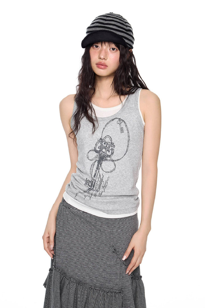 Slim Fit Printed Tank Top