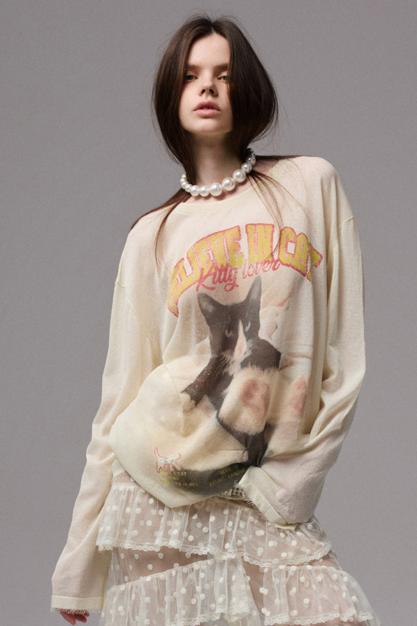 Miso Sheer Cat Shirt