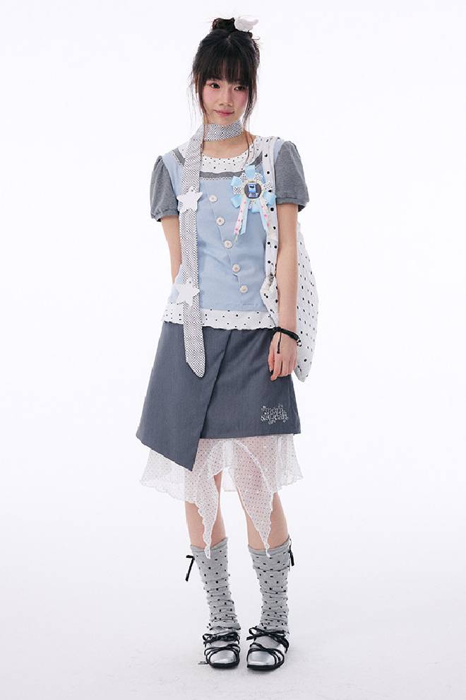 Puff Sleeve Dot Top