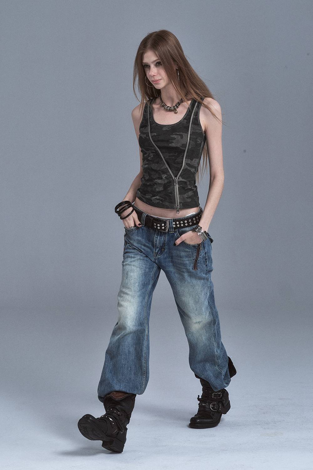 Asymmetric Zip Tank Top