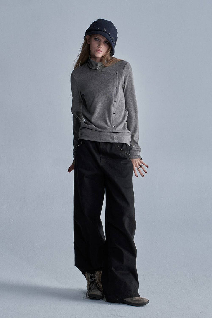 Asymmetric High Neck Top