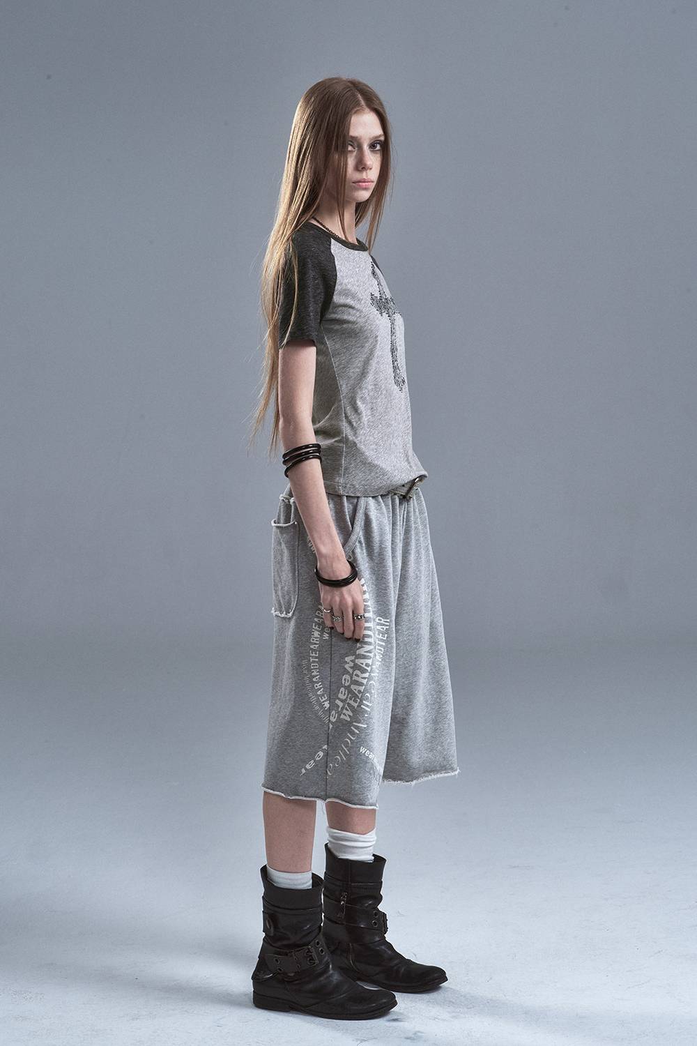 Studded Cross Raglan Tee