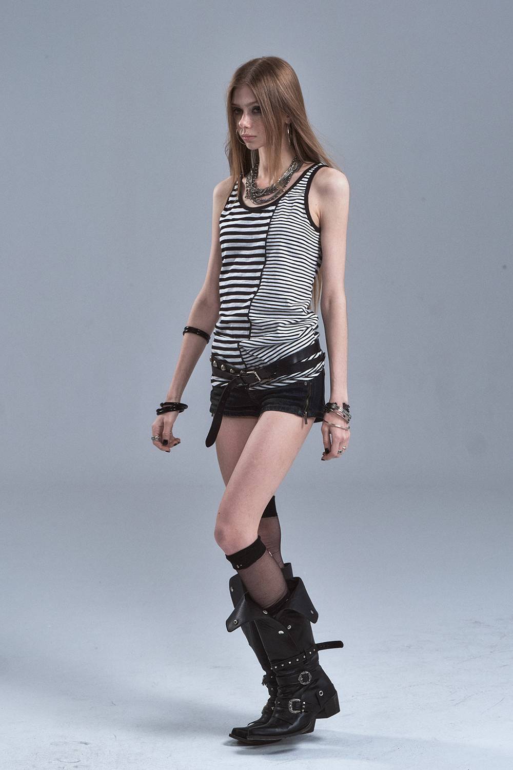 Longline Stripe Seam Tank