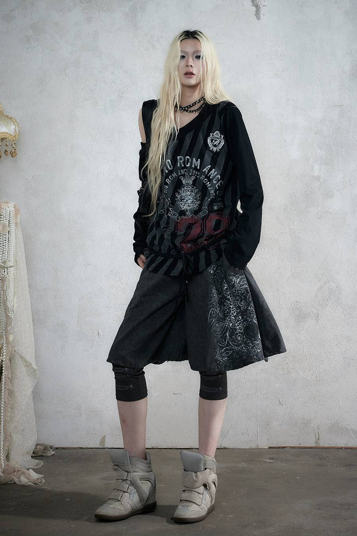 Drawstring Graphic Long Sleeve