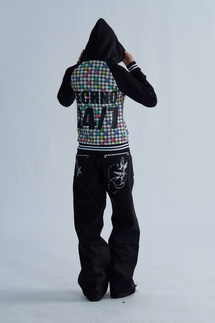 Pixel Houndstooth Zip Hoodie