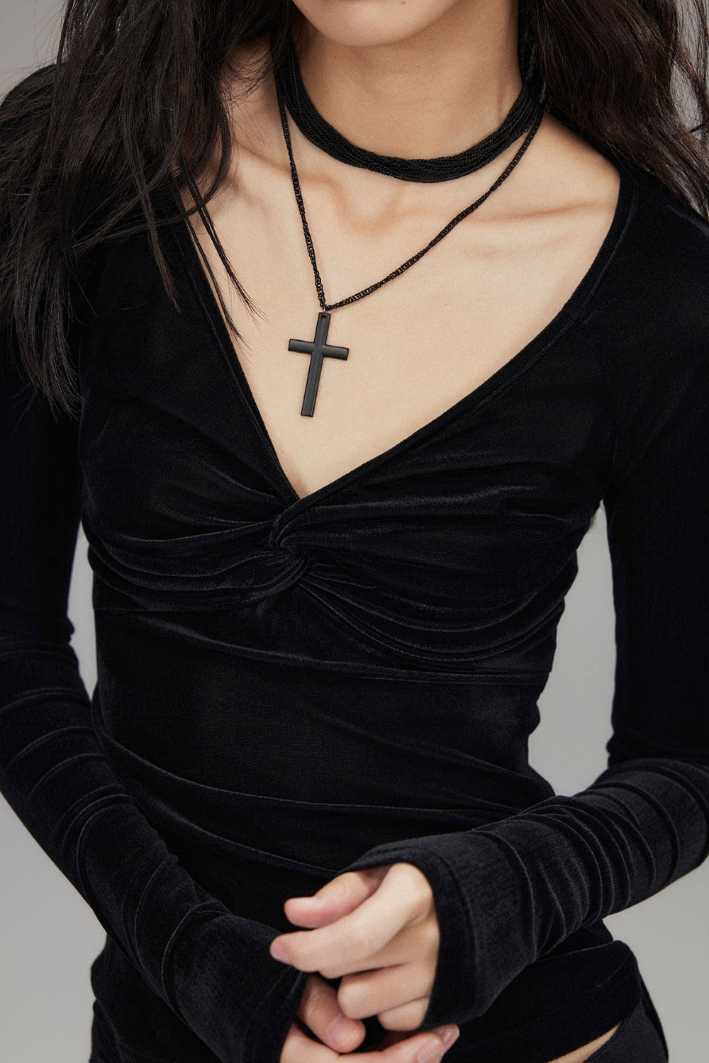 Gia Velvet Mesh Top
