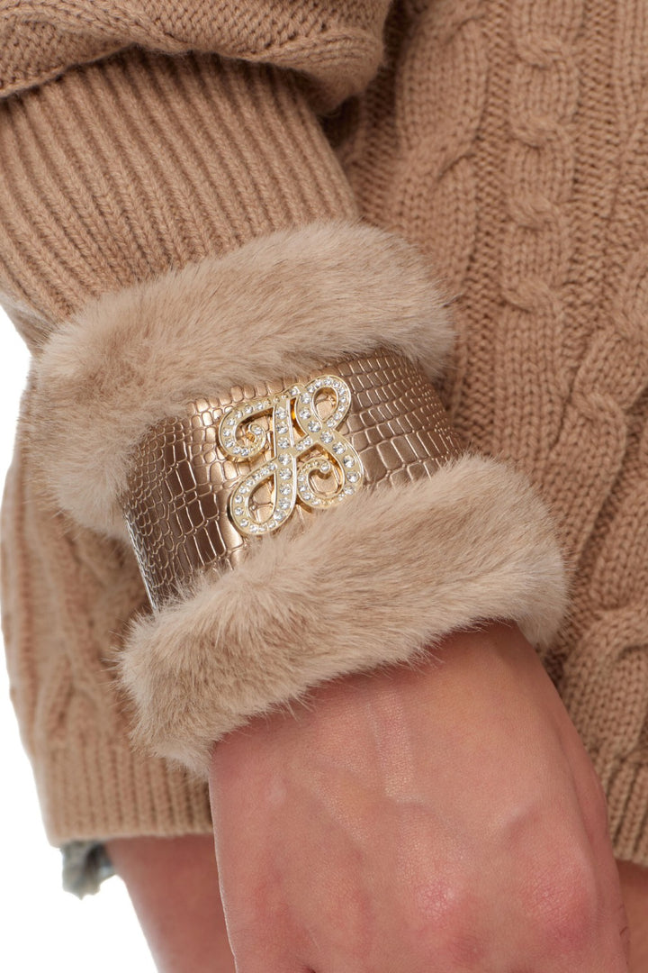 Vivienne Croc-Embossed Fur Cuff