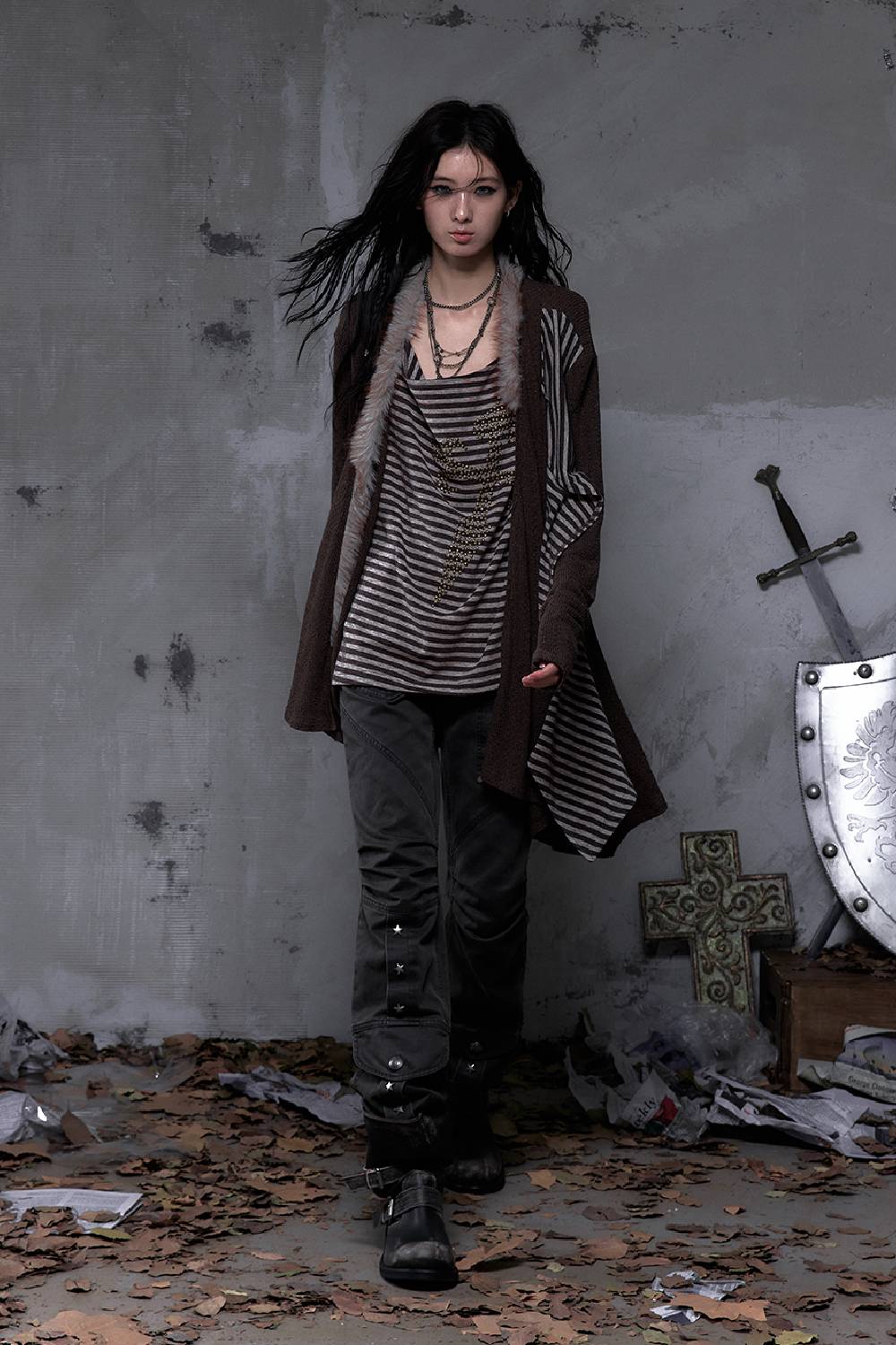 Striped Relic Knit Cardigan