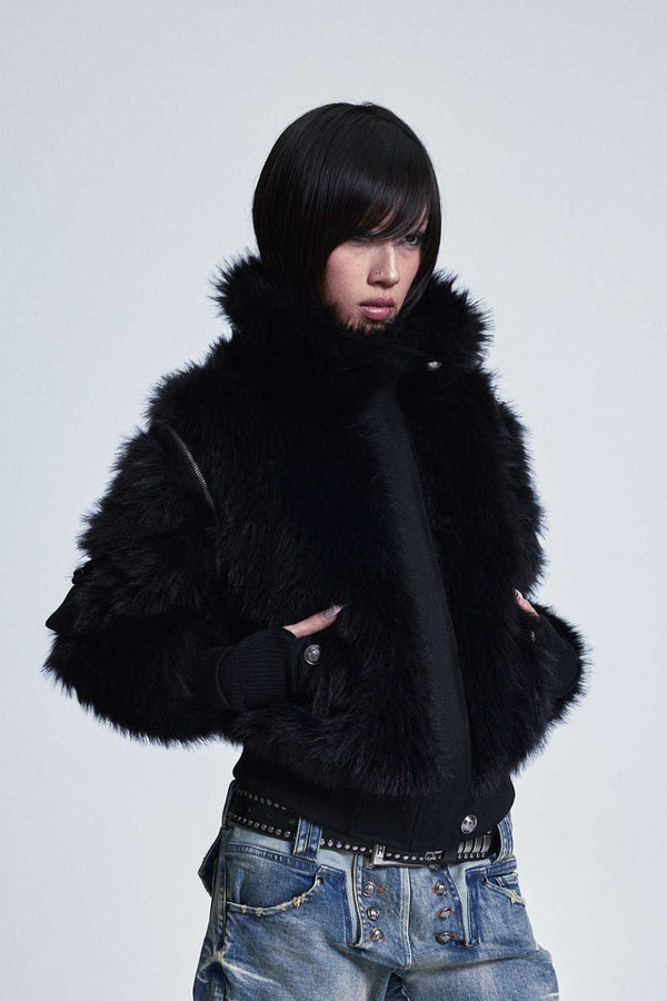 Convertible Cross Fur Coat