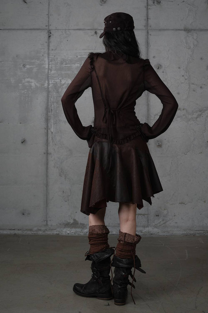 Vintage Ruffle Chiffon Blouse