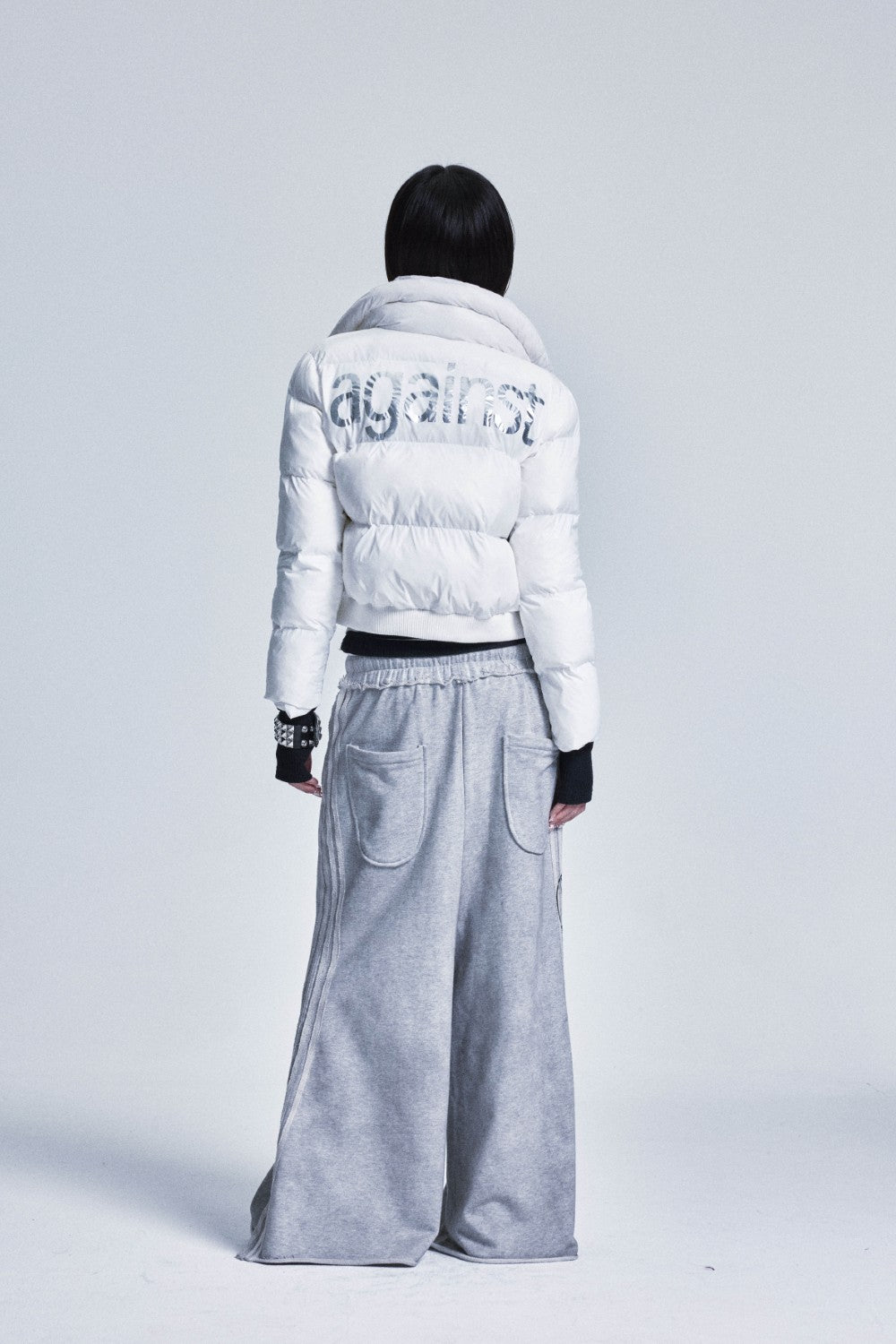 "Against" Graphic Puffer Jacket