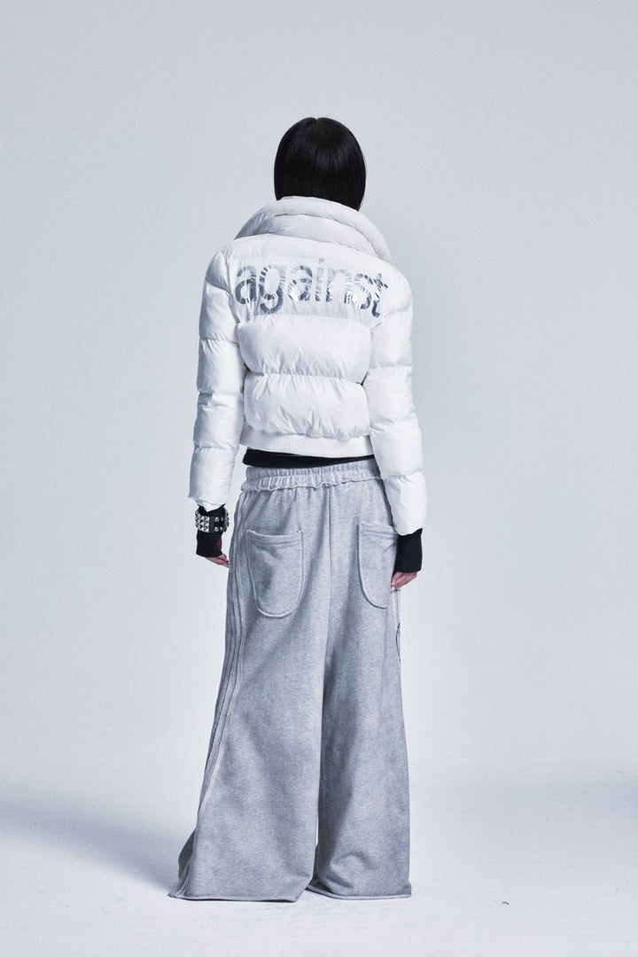 "Against" Graphic Puffer Jacket