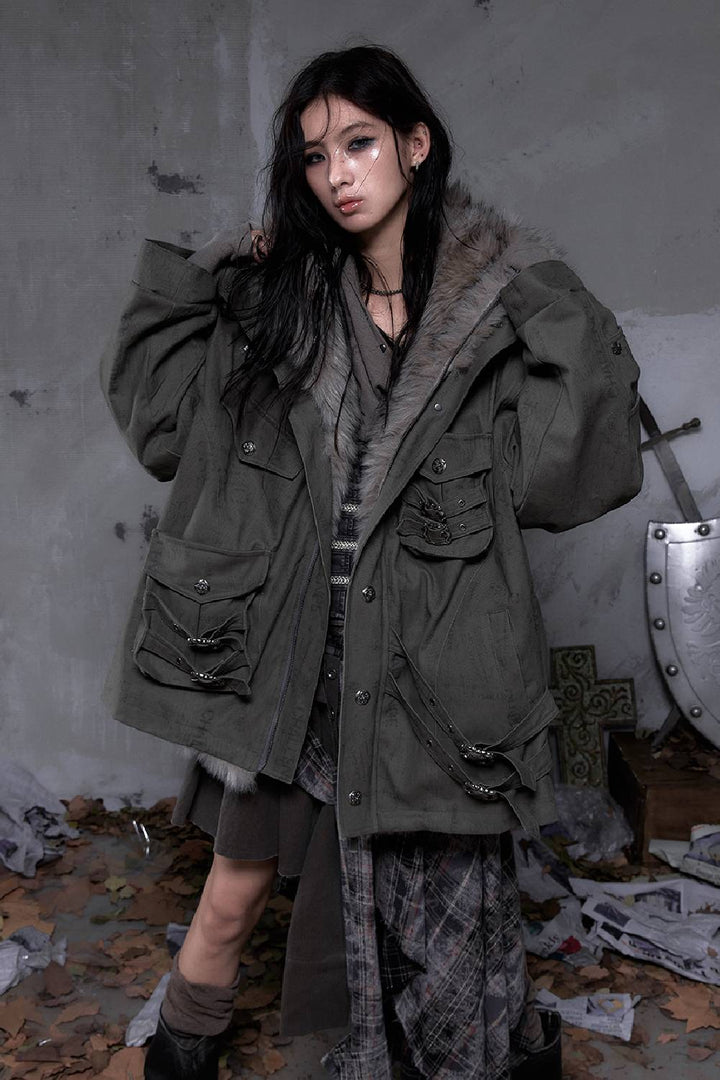 Hooded Utility Parka Coat
