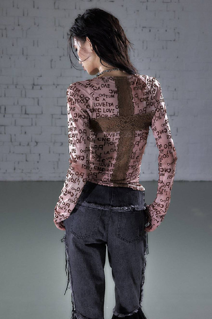 Ash Veil Mesh Top