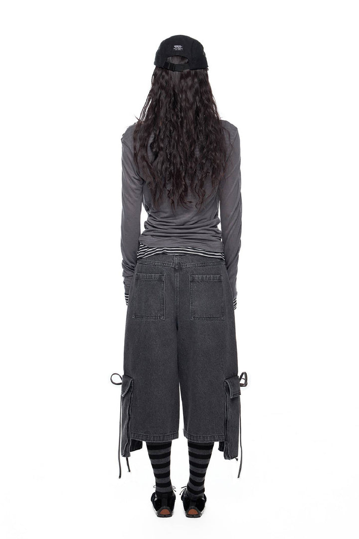 Draped Print Long Sleeve Top