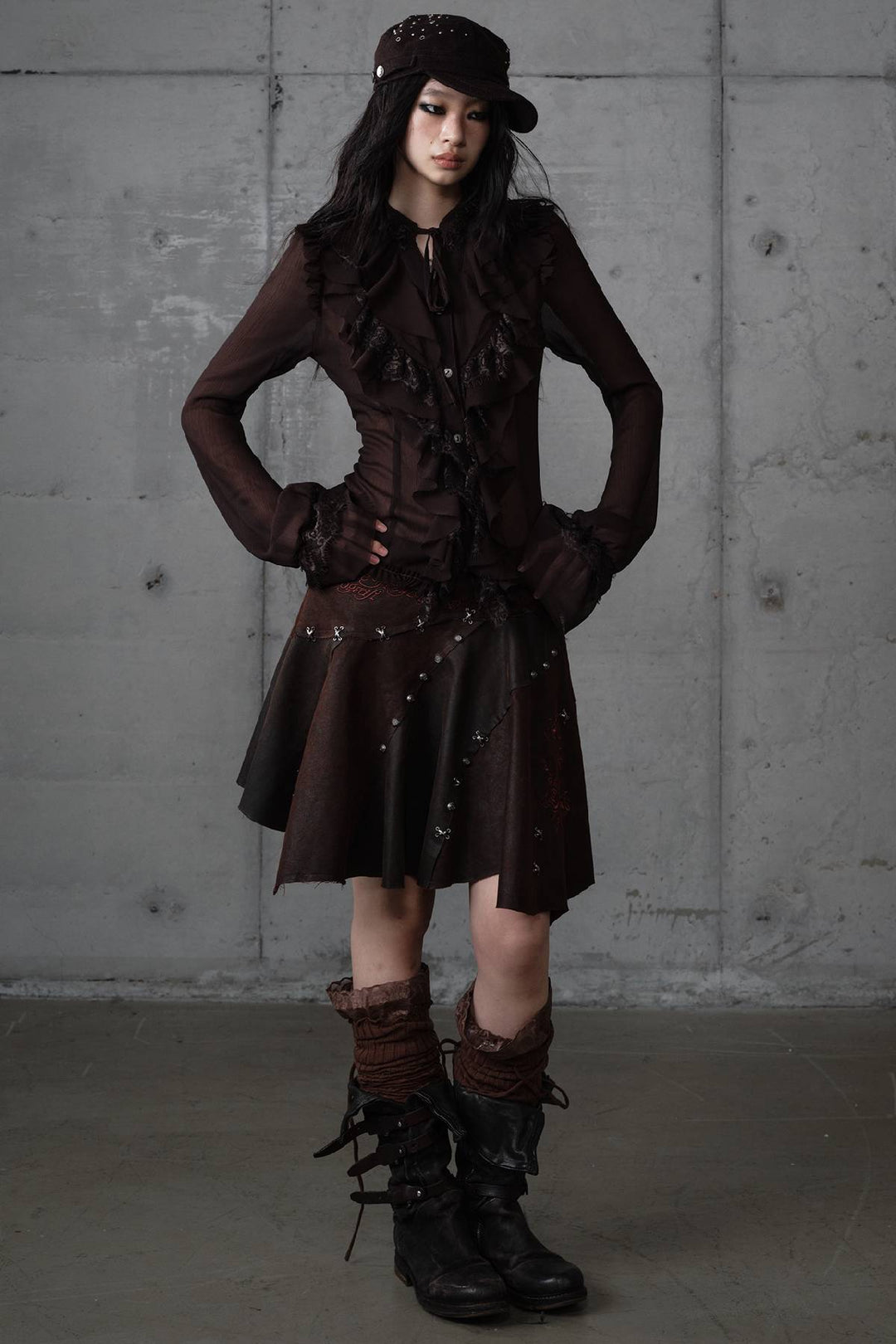 Vintage Ruffle Chiffon Blouse