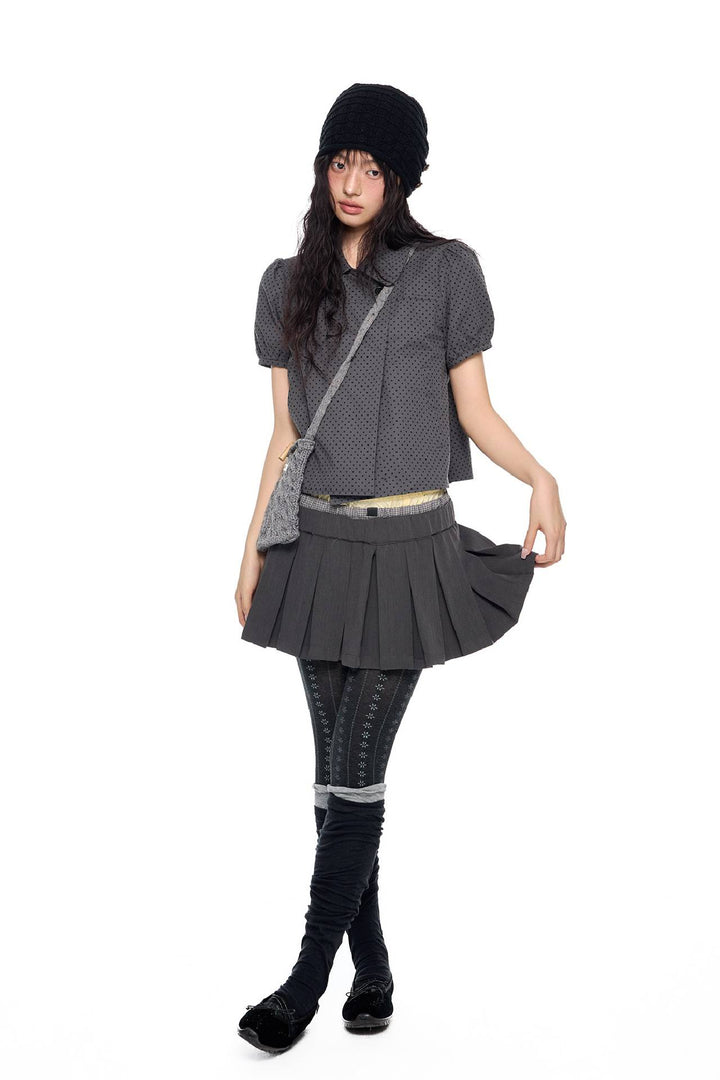 Cropped Puff Sleeve Shirt